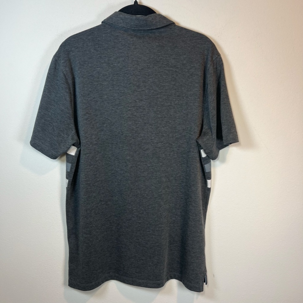 Nike Golf TR Dry Striped Polo Shirt Gray Short Sleeve DriFit Standard Fit Medium - Picture 8 of 11
